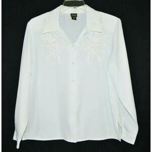 Salon Studio By Haband Long Sleeve Button Down Blo